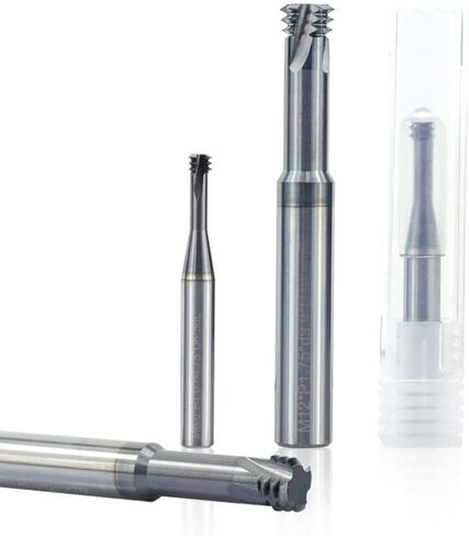 Thread End Mill 3 Flute 60 Degree Tungsten Carbide Router Bit For Metal Aluminum Cutting,M10x1.5xD8x60 in Kuwait