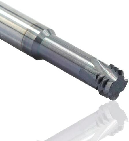 Thread End Mill 3 Flute 60 Degree Tungsten Carbide Router Bit For Metal Aluminum Cutting,M10x1.5xD8x60 in Kuwait