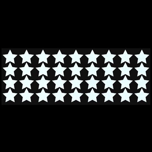 LiteMark Reflective White 1 Inch Stars Sticker Decals for Helmets, Bicycles, Strollers, Wheelchairs and More - Pack of 36 in Saudi Arabia
