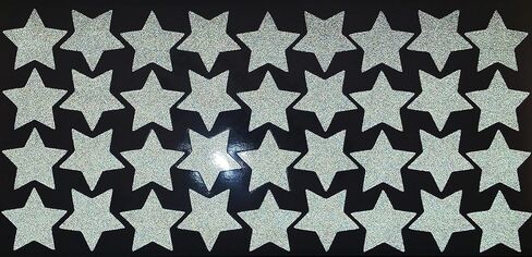 LiteMark Reflective White 1 Inch Stars Sticker Decals for Helmets, Bicycles, Strollers, Wheelchairs and More - Pack of 36 in Saudi Arabia