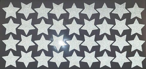 LiteMark Reflective White 1 Inch Stars Sticker Decals for Helmets, Bicycles, Strollers, Wheelchairs and More - Pack of 36 in Saudi Arabia