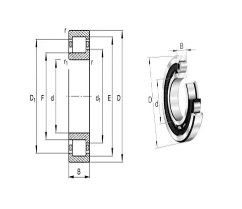 1 Piece NJ2205EM NJ2205 42505 H 25x52x18 Cylindrical Roller Bearings Single Machined Brass cage in Kuwait