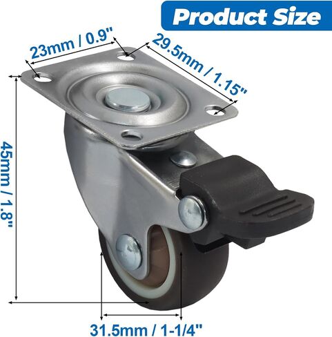 4pcs 1inch عجلات العجلات المنخفضة ، عجلات دوارة العجلات مع مكابح قفل ، عجلات مطاطية هادئة صغيرة TPR للأثاث ، الطاولات ، الصناديق in Saudi Arabia