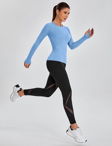 BMJL Womens Underscrub Compression Shirts Workout Long Sleeve Tops Seamless Athletic Gym Shirts in Saudi Arabia