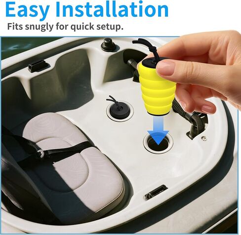 مجموعة المكونات Ganfindx Kayak Scupper-سدادات تصريف عالمية لأجهزة الكاياك على اعتصام ، ومرونة عالية EVA ، تناسب 1.4-1.7 "Scuppers ، وألوان متعددة وأحجام الحزم (Black-4 Pack) in Kuwait