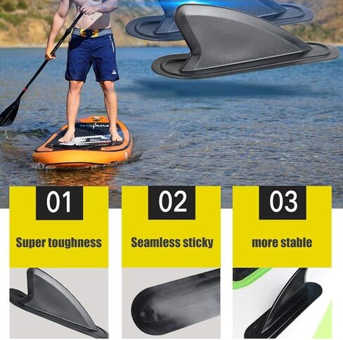 2PCS Surfboard Fin ، زعنفة تتبع Kayak Skeg ، PVC Side Fin ، قوارب الكاياك Skeg تتبع زعنفة لزارع زورق القوارب القابلة للنفخ (أسود) in Saudi Arabia