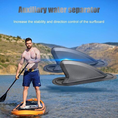2PCS Surfboard Fin ، زعنفة تتبع Kayak Skeg ، PVC Side Fin ، قوارب الكاياك Skeg تتبع زعنفة لزارع زورق القوارب القابلة للنفخ (أسود) in Saudi Arabia