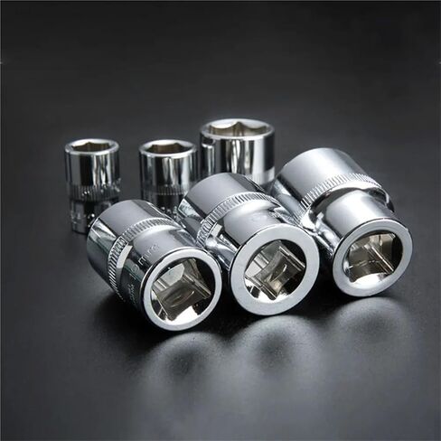 Hex Socket Wrench Head Set 1/4 3/8 1/2 Ratchet Tool With Holder 1Pcs(Short 10pcs 6.35mm) in Saudi Arabia