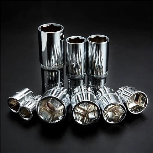 Hex Socket Wrench Head Set 1/4 3/8 1/2 Ratchet Tool With Holder 1Pcs(Short 10pcs 6.35mm) in Saudi Arabia