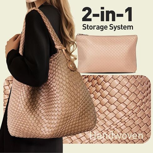 Woven Tote Bag for Women Woven Purse Large Weave Purse with Top Handle in Saudi Arabia