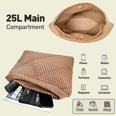 Woven Tote Bag for Women Woven Purse Large Weave Purse with Top Handle in Saudi Arabia