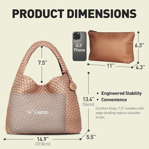 Woven Tote Bag for Women Woven Purse Large Weave Purse with Top Handle in Saudi Arabia