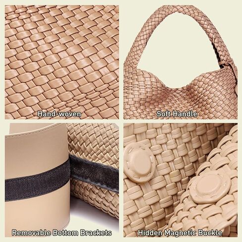 Woven Tote Bag for Women Woven Purse Large Weave Purse with Top Handle in Saudi Arabia