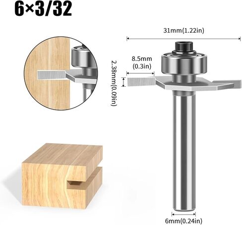 6 مم 12 مم شانك T-Slot Milling Cutter ، قاطع طحن بتات (6 مم × 4.76 مم) in Saudi Arabia