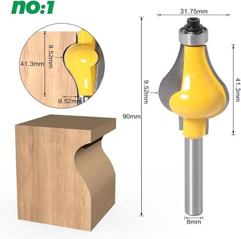 8mm Handle Woodworking Milling Cutter and Drill Bit 1pcs(NO2) in Saudi Arabia