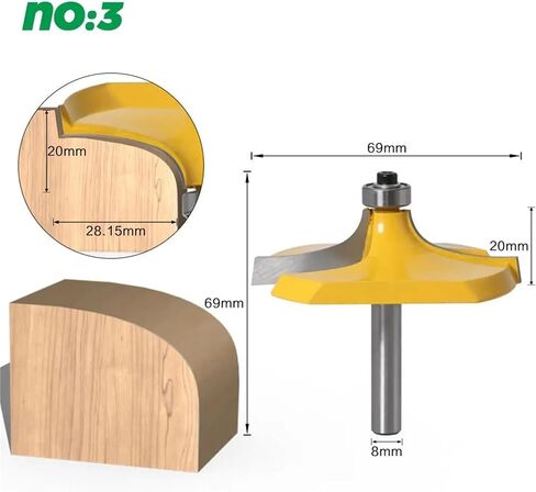 8mm Handle Woodworking Milling Cutter and Drill Bit 1pcs(NO2) in Saudi Arabia
