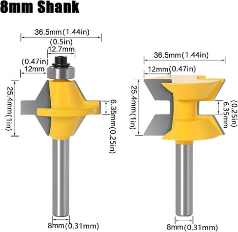 8mm "shank Milling Cutter Head Woodworking Groove Chisel Tool 1pcs(12.7mm shank) in Saudi Arabia