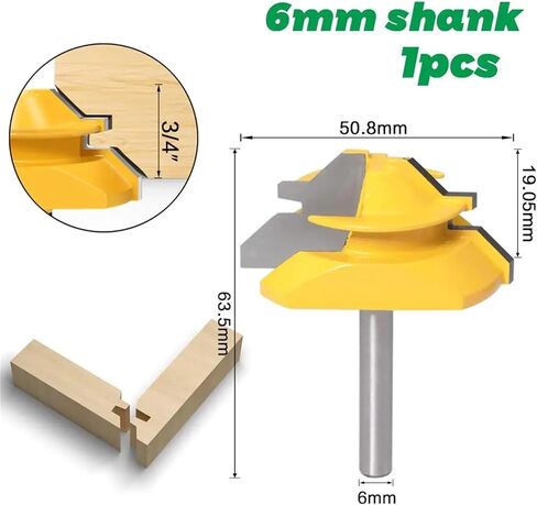 Milling Cutter Head Kit 1/4 Inch Shank Drill Bit 1/4 Inch 6mm Shank - Solid Steel(3PCS 6.35mm Shank) in Saudi Arabia