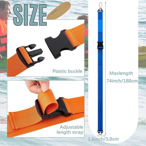 8 Pcs Kayak Hanging Straps for Wall Storage 440lb Capacity 74" Nylon Straps with Carabiner Space Saving for Indoor Outdoor Surfboard Paddle Board Garage Storage Accessories in Saudi Arabia