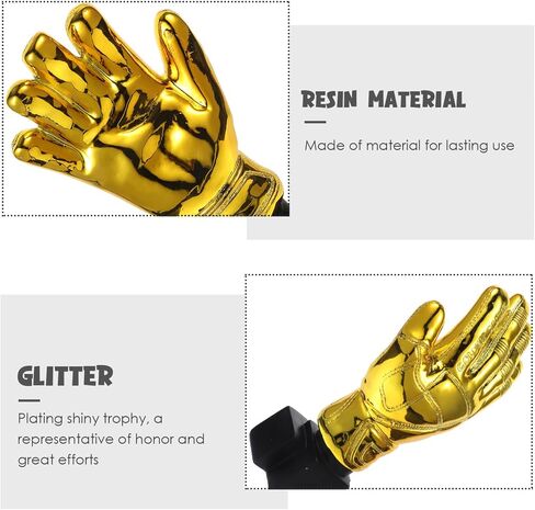 Goalkeeper Award Trophy Resin Gloves Shape Gold Award Cup, 10.43 x 5.11 x 2.55 Inch, Soccer Football Sports Prize in Saudi Arabia