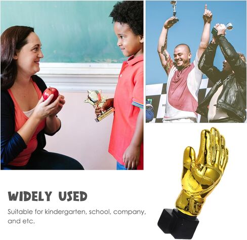 Goalkeeper Award Trophy Resin Gloves Shape Gold Award Cup, 10.43 x 5.11 x 2.55 Inch, Soccer Football Sports Prize in Saudi Arabia