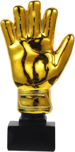 Goalkeeper Award Trophy Resin Gloves Shape Gold Award Cup, 10.43 x 5.11 x 2.55 Inch, Soccer Football Sports Prize in Saudi Arabia