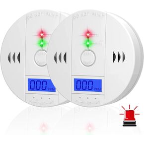 كاشف أول أكسيد الكربون ، إنذار أول أكسيد الكربون ، كاشف ثاني أكسيد الكربون مع شاشة شاشة LCD الرقمية ، مدعومة بالبطارية ، حزمتين in Kuwait