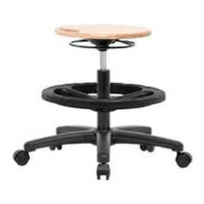 توماس WMBSO-RG-CF-RC براز مقعد متوسطة مع قاعدة نايلون أسود ، حلقة القدم الكروم ، العجلات ، الخشب in Kuwait