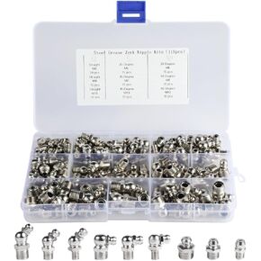 115 قطعة مجموعة تركيب الشحوم ، تشمل M6 ، M8 ، M10 ، مستقيم ، 45 درجة و 90 درجة Zerk Zerk في المعدن in Kuwait