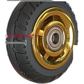 1 Piece 5 inch Rubber Medium Size casters Gold Plated TPR Silent Wheel Trolley Industrial Trailer Single(Humavee) in Saudi Arabia
