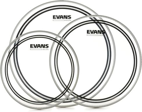 Evans EC2S Clear 3-piece Tom Pack - 10/12/14 inch + Evans E-Rings Fusion Pack Value Bundle in Saudi Arabia