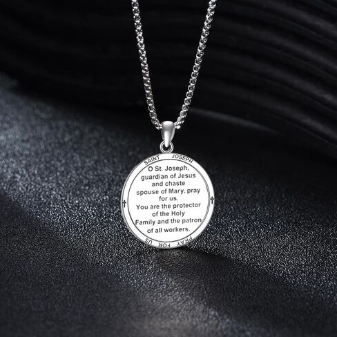 YFN St Jude Necklace for Men Women Sterling Silver Patron Saint of Hope & Miracles Medal Pendant Saint Jude, 22"+2" Adjustable Chain, Religious Jewelry Gifts for Catholics, Baptism, Confirmation in Saudi Arabia