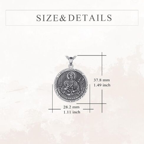 YFN St Jude Necklace for Men Women Sterling Silver Patron Saint of Hope & Miracles Medal Pendant Saint Jude, 22"+2" Adjustable Chain, Religious Jewelry Gifts for Catholics, Baptism, Confirmation in Saudi Arabia