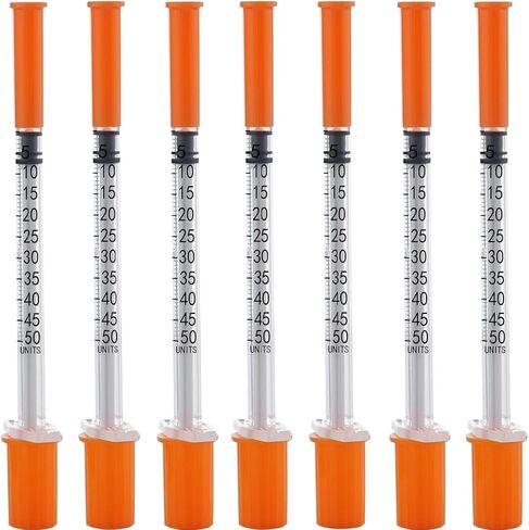30g 5/16 بوصة (8 مم) 1/2ml مختبر محقنة يمكن التخلص منها مع القياس ، حزمة مختومة بشكل فردي - 10 حزمة in Saudi Arabia