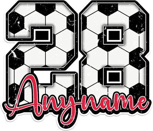 Custom Soccer Sticker Personalized Name Number Football Girl Name Sport Team Decal Waterproof Vinyl Sticker for Water Bottle, Tumbler, Helmet, Laptop, Car - Gift for Kids, Boy, Girls in Kuwait