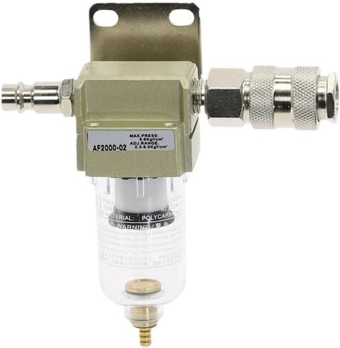 AF2000-02 Compressed Air Compressor in Line Moisture Water Filter Trap 1/4" W Pneumatic EU Fittings(AF2000-02-EU Fitting,14MM) in Saudi Arabia