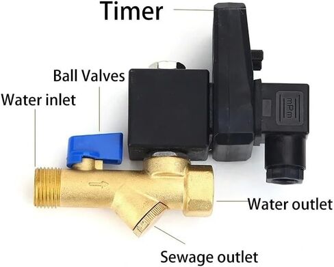 1/2 Electronic Drain Valve Air Compressor Filter Dry Air Storage Tank Drain Cooler Dry Electromechanical Magnetic Valve 220v(Split-Body Type) in Saudi Arabia