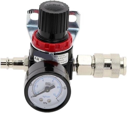AR2000 1/4 "مؤشر ترابط أنابيب الخيط الهوائية الهوائية ضاغط الضغط منظم صمام تقليل 4MM-16MM موصل تجهيزات الاتحاد الأوروبي (AR2000 ، AR2000) in Saudi Arabia