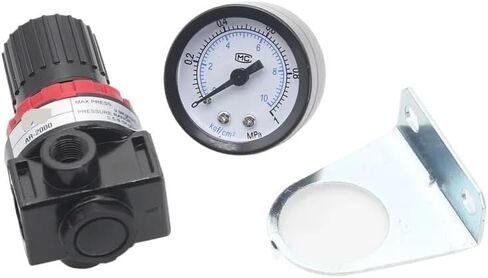 AR2000 1/4 "مؤشر ترابط أنابيب الخيط الهوائية الهوائية ضاغط الضغط منظم صمام تقليل 4MM-16MM موصل تجهيزات الاتحاد الأوروبي (AR2000 ، AR2000) in Saudi Arabia