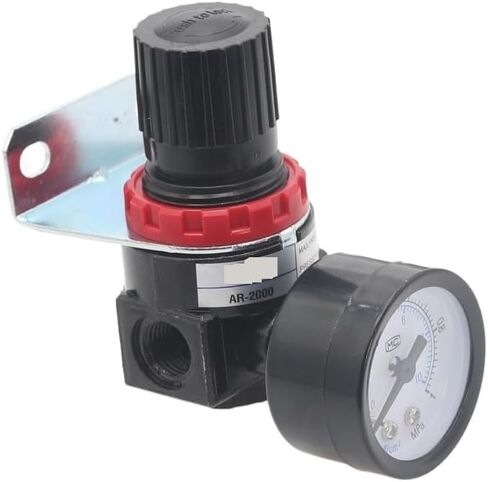 AR2000 1/4 "مؤشر ترابط أنابيب الخيط الهوائية الهوائية ضاغط الضغط منظم صمام تقليل 4MM-16MM موصل تجهيزات الاتحاد الأوروبي (AR2000 ، AR2000) in Saudi Arabia