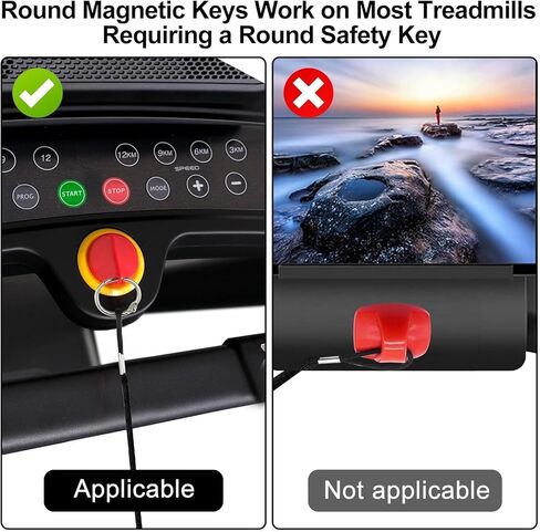 EEKEIT TECREATMILL Safety Key Magnet Placement ، Universal Treach Emergency Stop Key for Image و Reebok و Epic و Golds Gym و Freemotion و HealthRider Running Machine in Kuwait