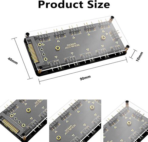 Maywill 5V 3Pin Argb LED HUB Controller ، 10 Way 5V 3 Pin RGB LED Flight SATA Power Extension Adapter مع سلك تمديد 50 سم لواجهة اللوحة الأم الموسعة in Saudi Arabia