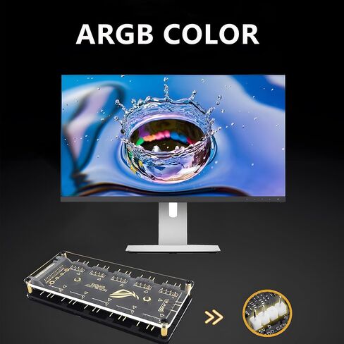 Maywill 5V 3Pin Argb LED HUB Controller ، 10 Way 5V 3 Pin RGB LED Flight SATA Power Extension Adapter مع سلك تمديد 50 سم لواجهة اللوحة الأم الموسعة in Saudi Arabia