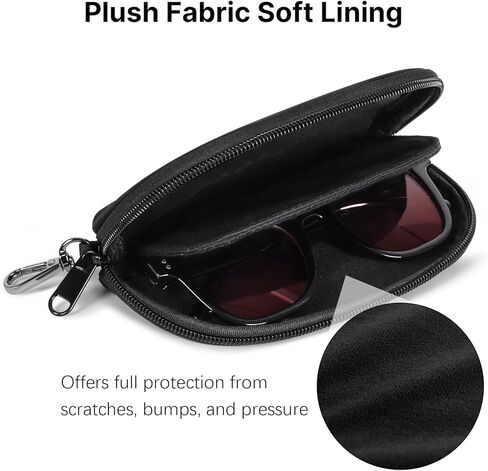 علبة بنظارات مزدوجة ، حقيبة نظارة من جلد فو 2 للتخزين ، حقيبة نظارة شمسية مضادة للخلع المحمولة للنساء الرجال in Kuwait