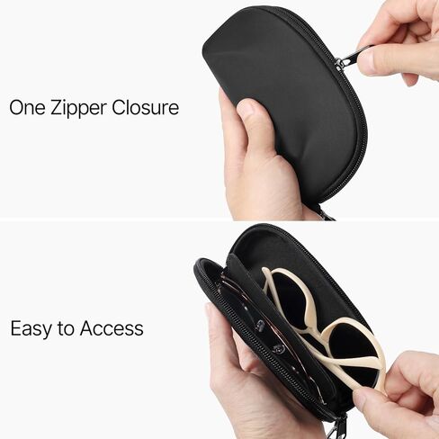 علبة بنظارات مزدوجة ، حقيبة نظارة من جلد فو 2 للتخزين ، حقيبة نظارة شمسية مضادة للخلع المحمولة للنساء الرجال in Kuwait