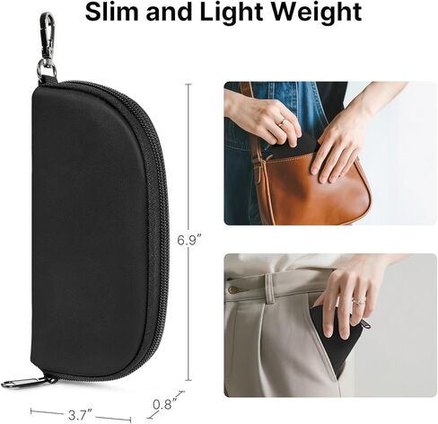 علبة بنظارات مزدوجة ، حقيبة نظارة من جلد فو 2 للتخزين ، حقيبة نظارة شمسية مضادة للخلع المحمولة للنساء الرجال in Kuwait