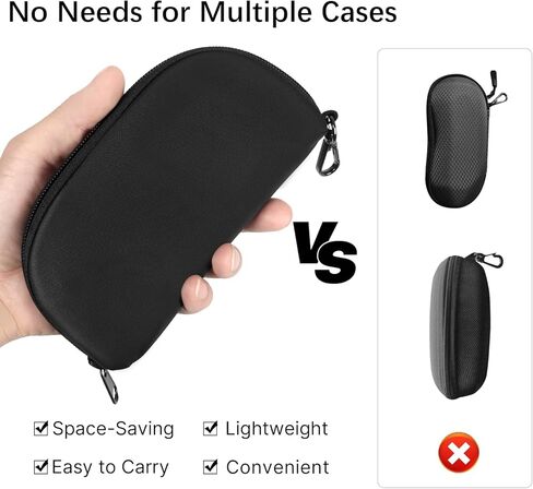 علبة بنظارات مزدوجة ، حقيبة نظارة من جلد فو 2 للتخزين ، حقيبة نظارة شمسية مضادة للخلع المحمولة للنساء الرجال in Kuwait