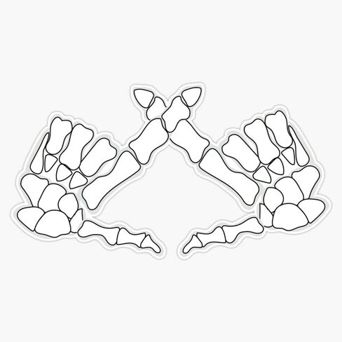 xo skull hands Sticker Bumper Sticker Vinyl Decal 5" in Saudi Arabia