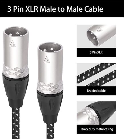 10ft 3-pin xlr أنثى إلى سلك الميكروفون الإناث ، xlr female dmx cable patch stitls for audio and sound equipments-2pack in Kuwait