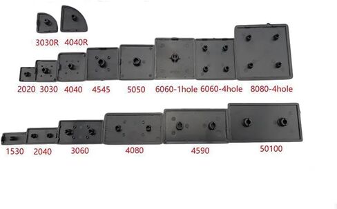 10pcs Black Nylon Aluminum Profile End Cap Cover Plate 2020/2040/3030/3060/4040/4080/4545/5050/6060(2020) in Saudi Arabia